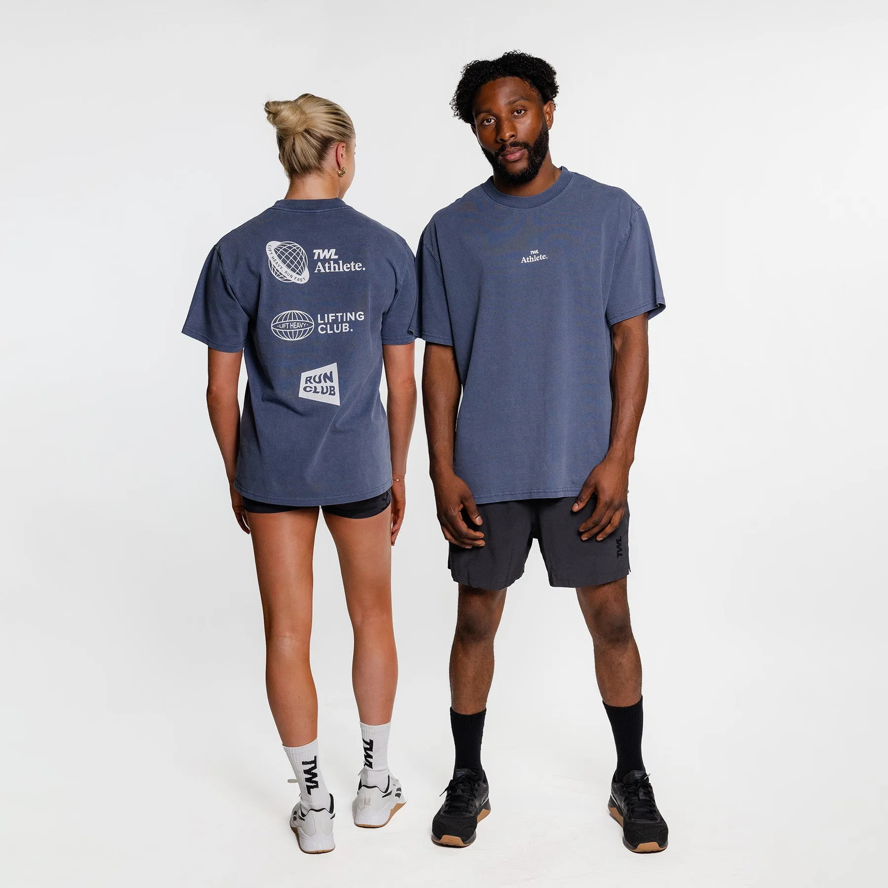 TWL - LIFESTYLE OVERSIZED T-SHIRT - Y2K - ATHLETE - FADED INDIGO