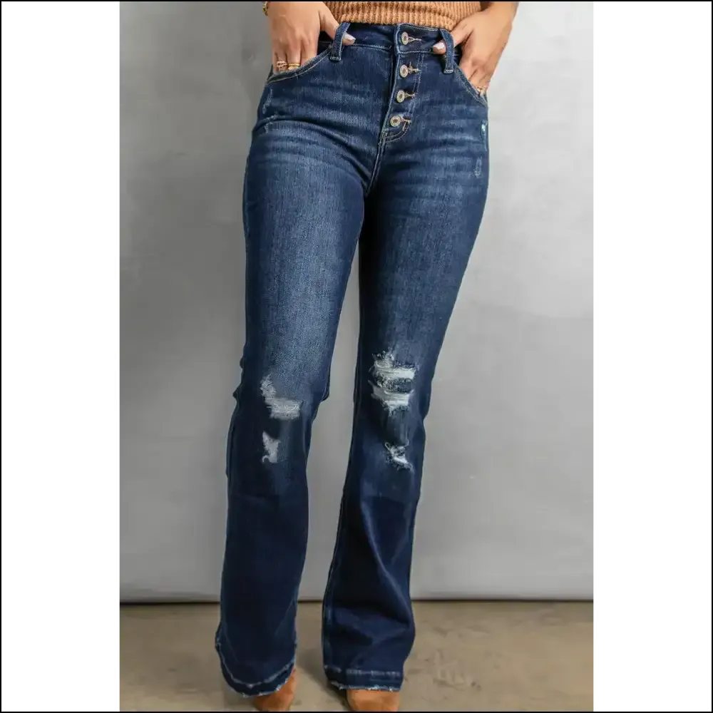 Unlock your Inner Sass: Needful Things Button Fly Distressed Bootcuts! 😏👖