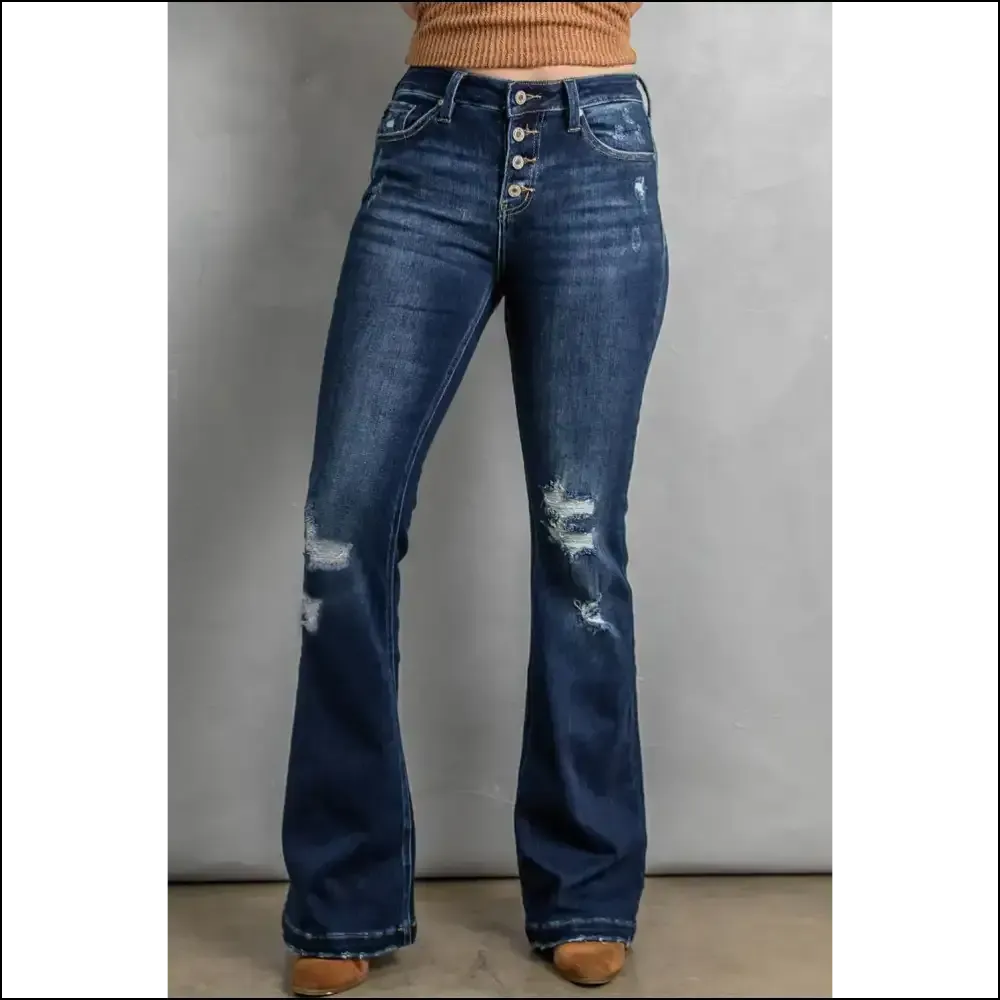Unlock your Inner Sass: Needful Things Button Fly Distressed Bootcuts! 😏👖