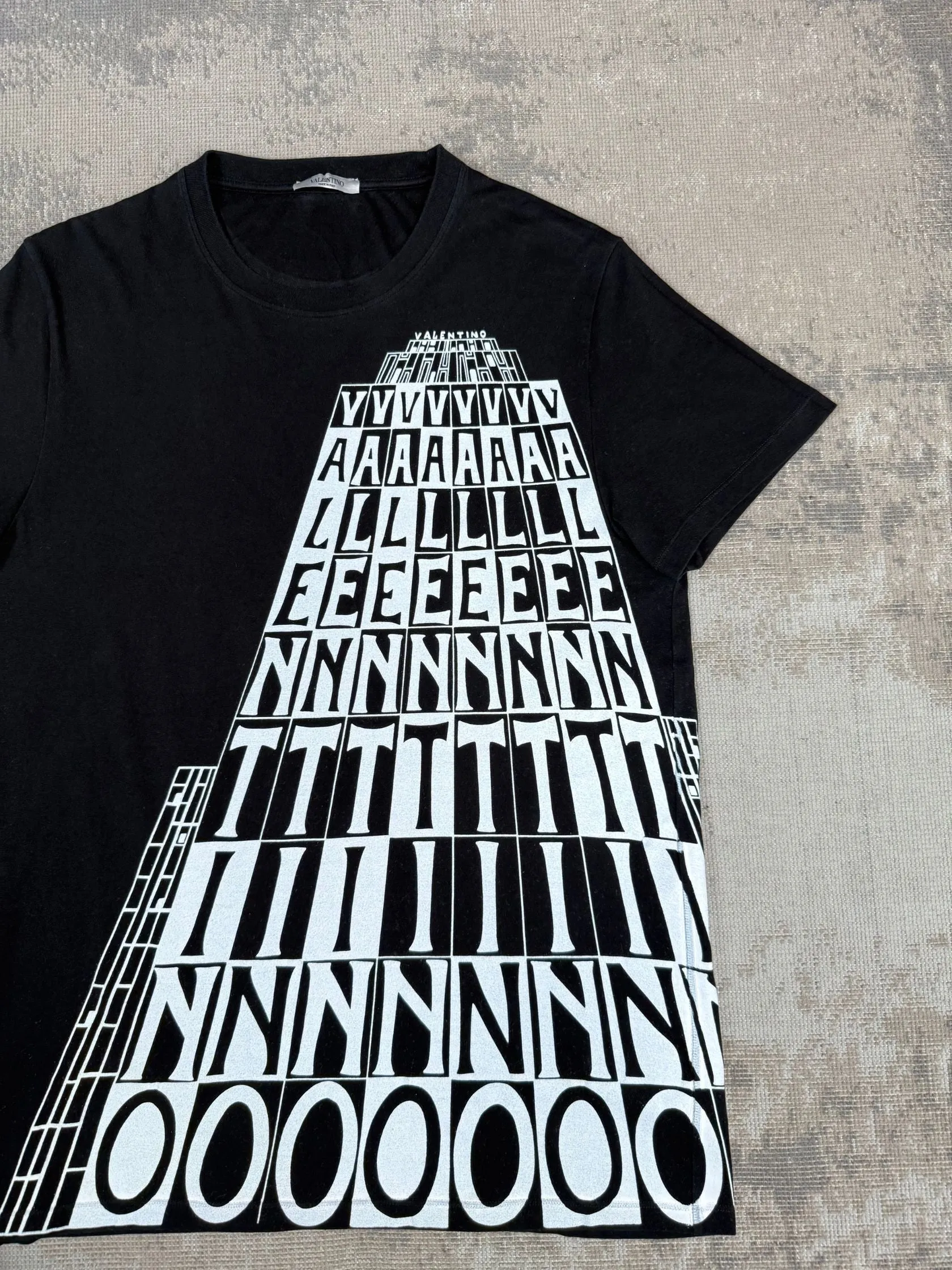 Valentino Graphic Tower Logo T-Shirt - Black
