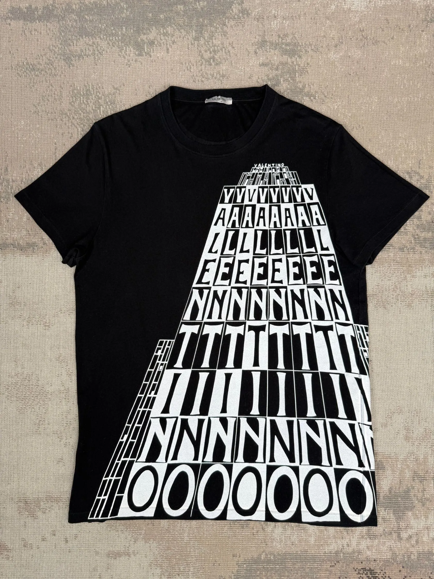 Valentino Graphic Tower Logo T-Shirt - Black