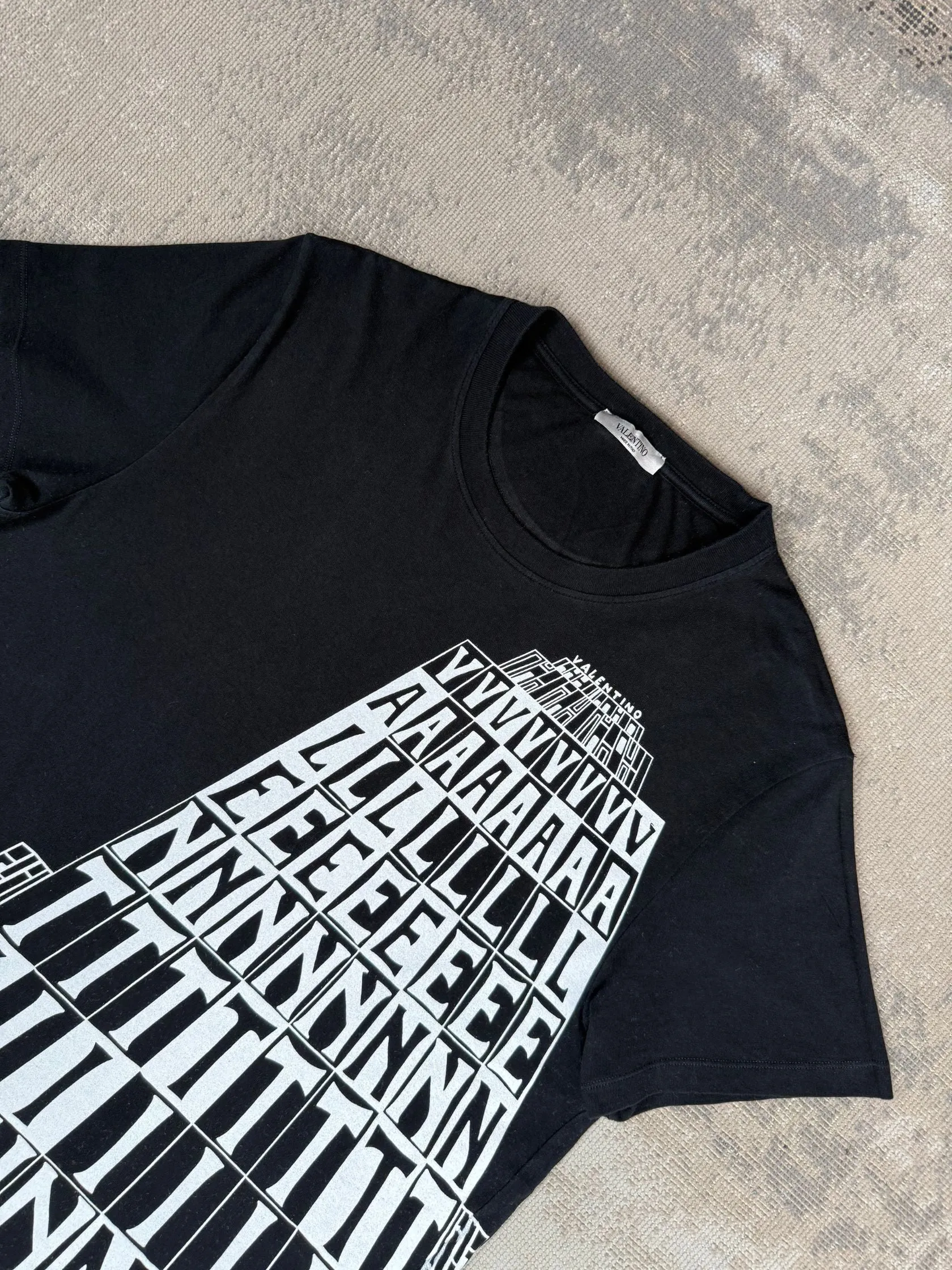 Valentino Graphic Tower Logo T-Shirt - Black