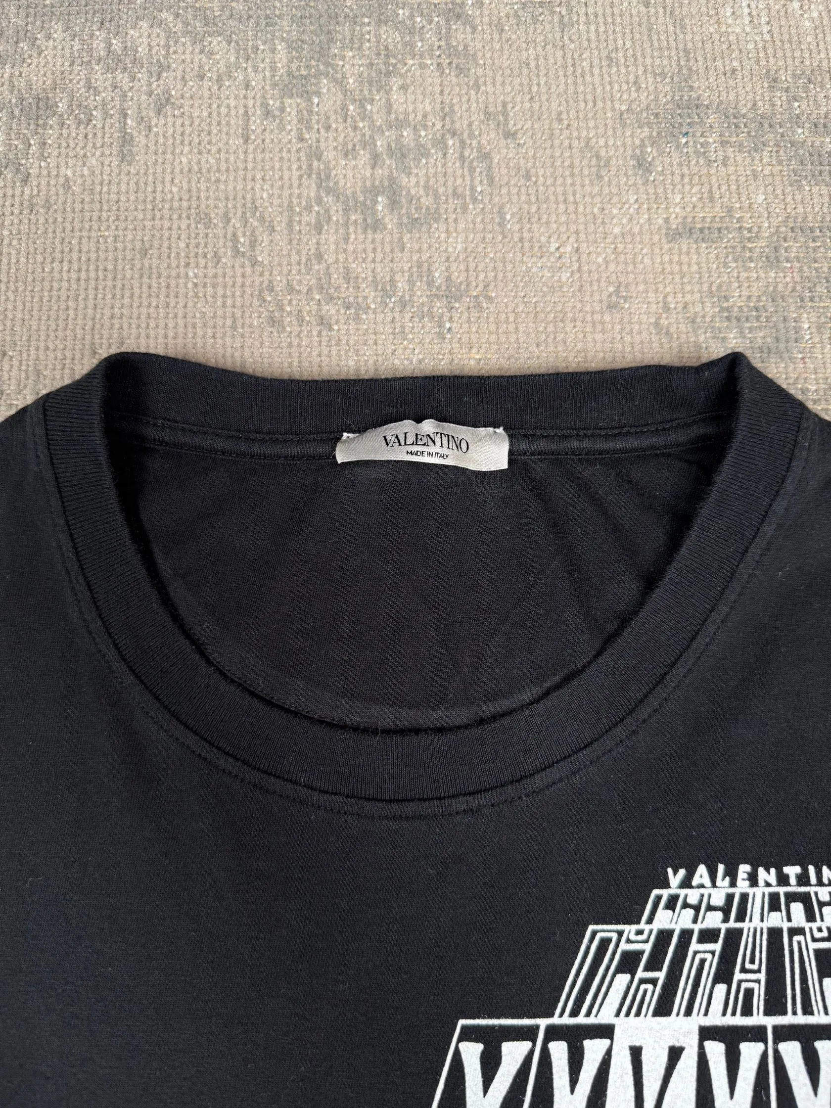 Valentino Graphic Tower Logo T-Shirt - Black
