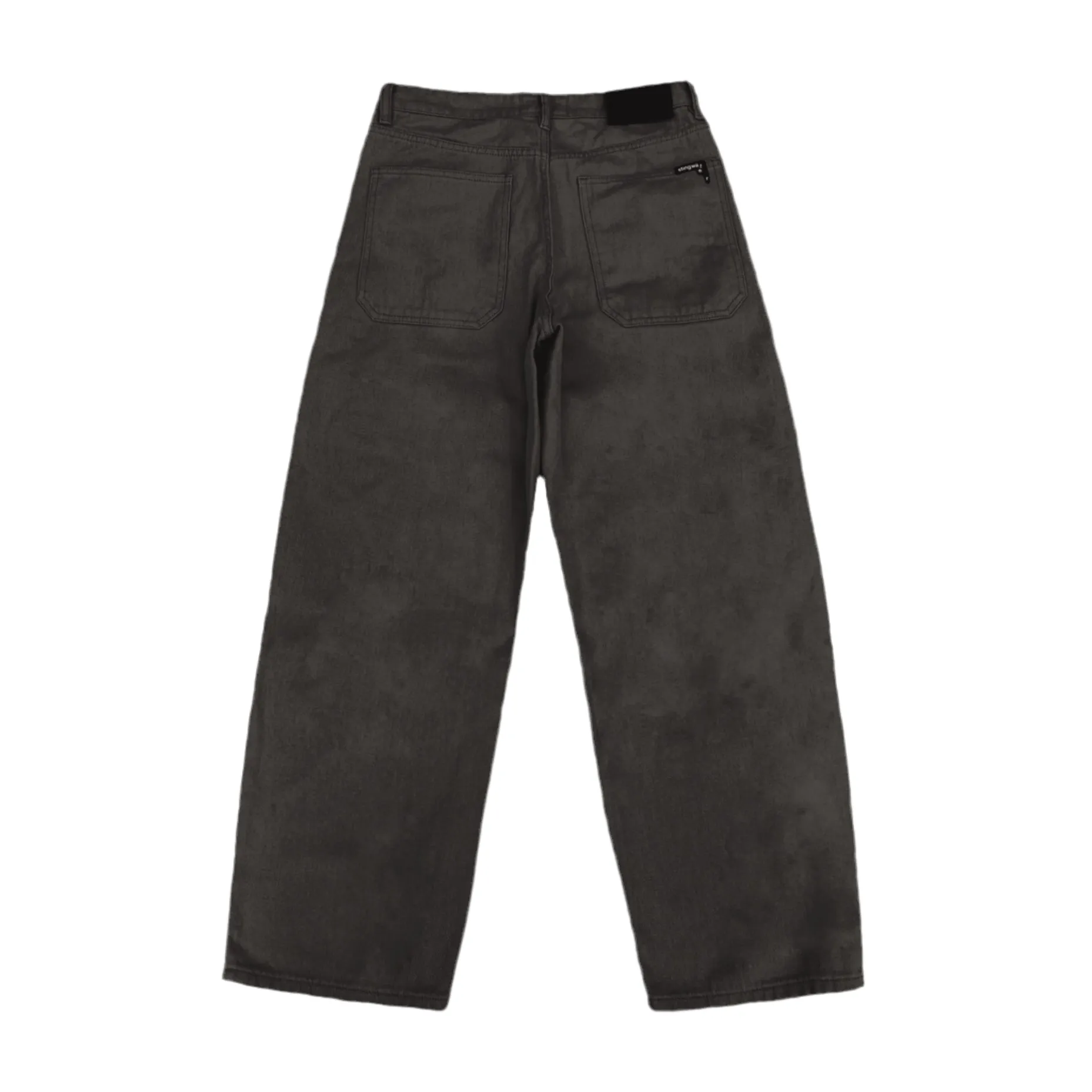 Vegan Suede Double Knee Twill Pants Black