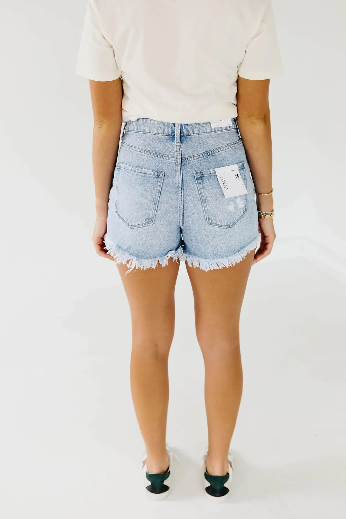 Vervet Denim | The Sienna 11" High Rise Destructed Shorts