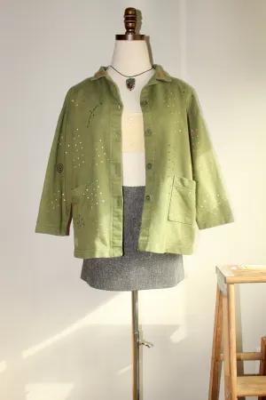 Vintage 90s Avocado Patterned Shacket (M)