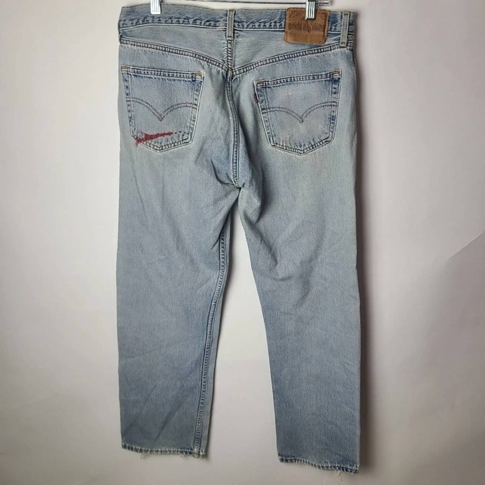 Vintage Distressed 501 Button Fly Jeans 36×30