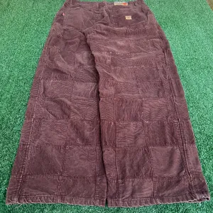 Vintage Y2K Men Pelle Pelle Brown Corduroy Patchwork Baggy Wide-Leg Pants - 36x33"