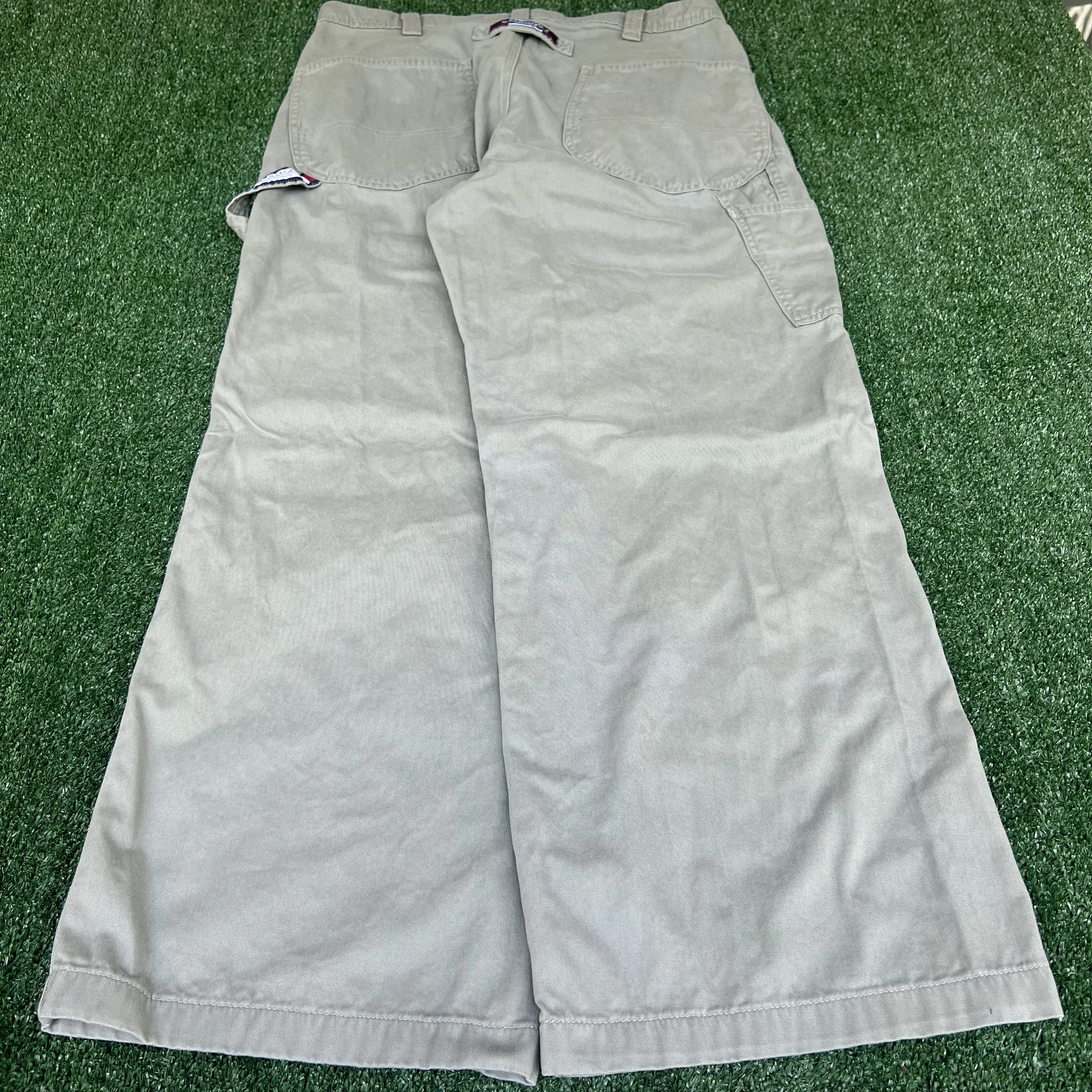 Vintage Y2K Men's Old College Inn OCI Wide-Leg Baggy Carpenter Gray Pants 36x30