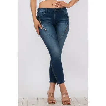 W Mid Rise Skinny Jeans | 25 / DENIM BLUE
