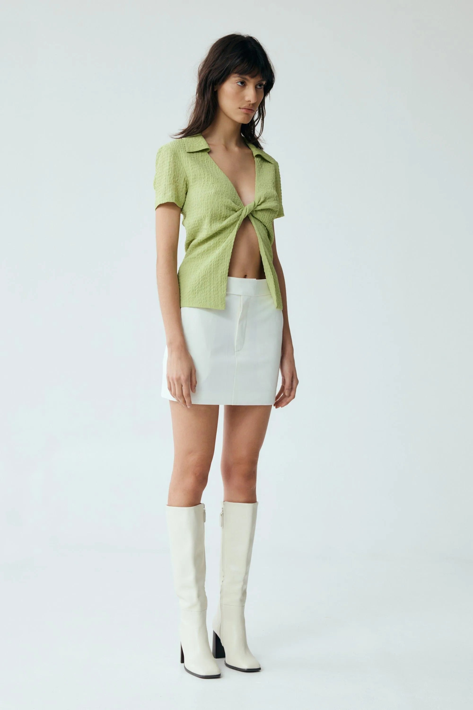 WAFFLE TWIST SHIRT | MINT