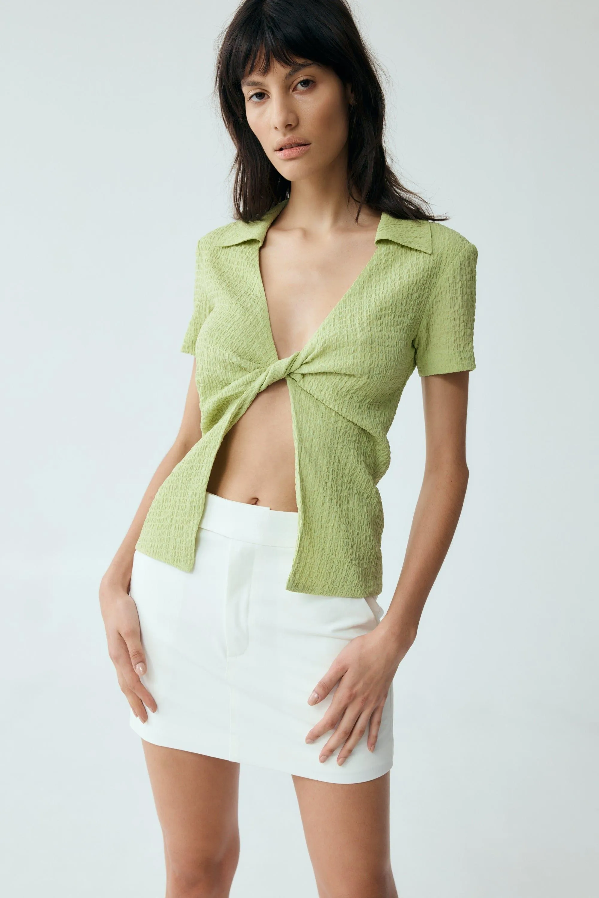 WAFFLE TWIST SHIRT | MINT