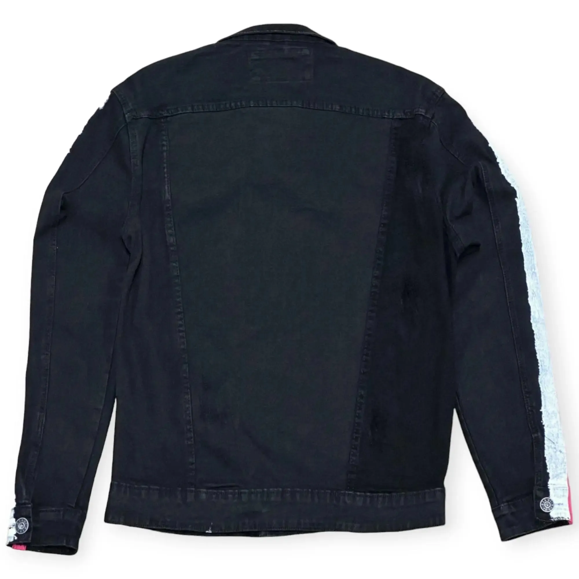 Waimea Men Paint Tape Jean Jacket(Black Pink)