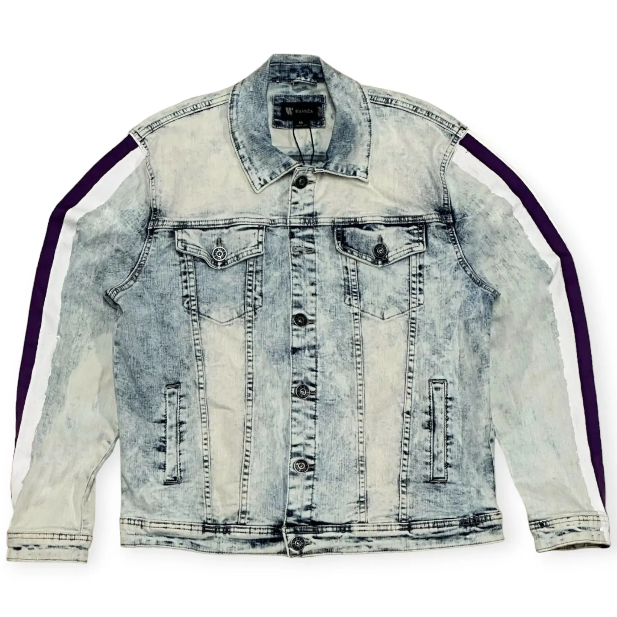 Waimea Men Paint Tape Jean Jacket(Snow Purple)