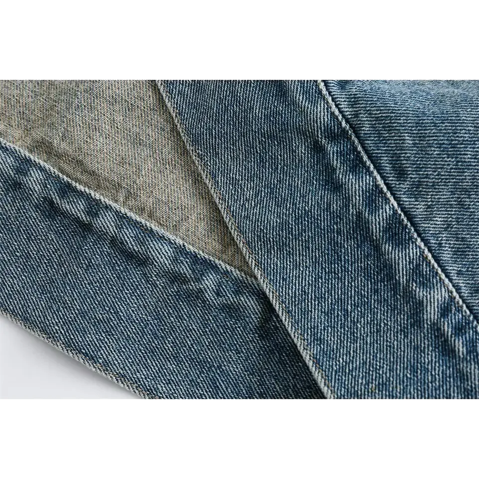Washed Blue Denim Jacket for Y2K Streetwear Enthusiasts