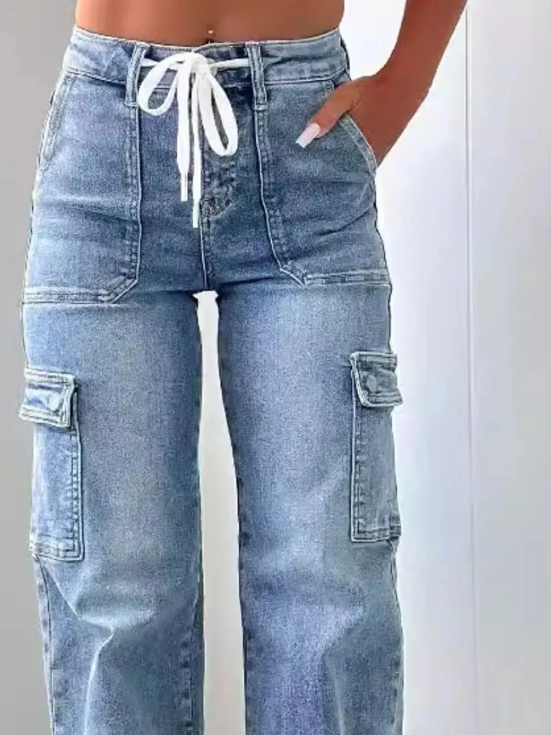 Washed Jeans with Pockets S-2XL