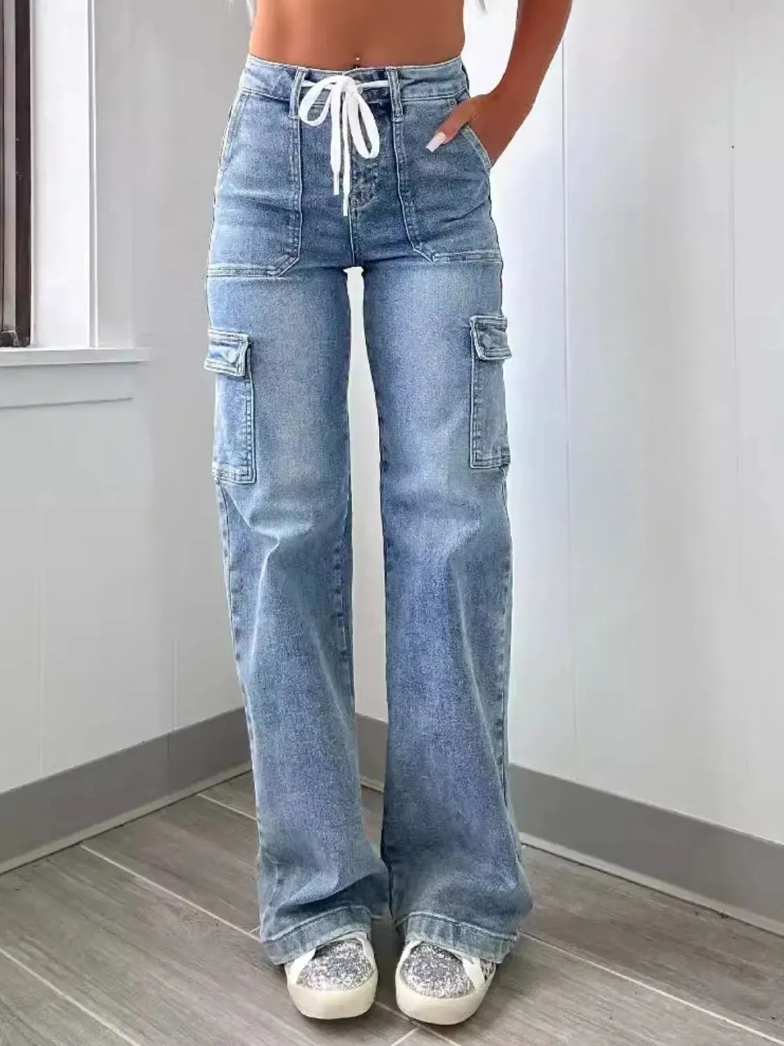 Washed Jeans with Pockets S-2XL