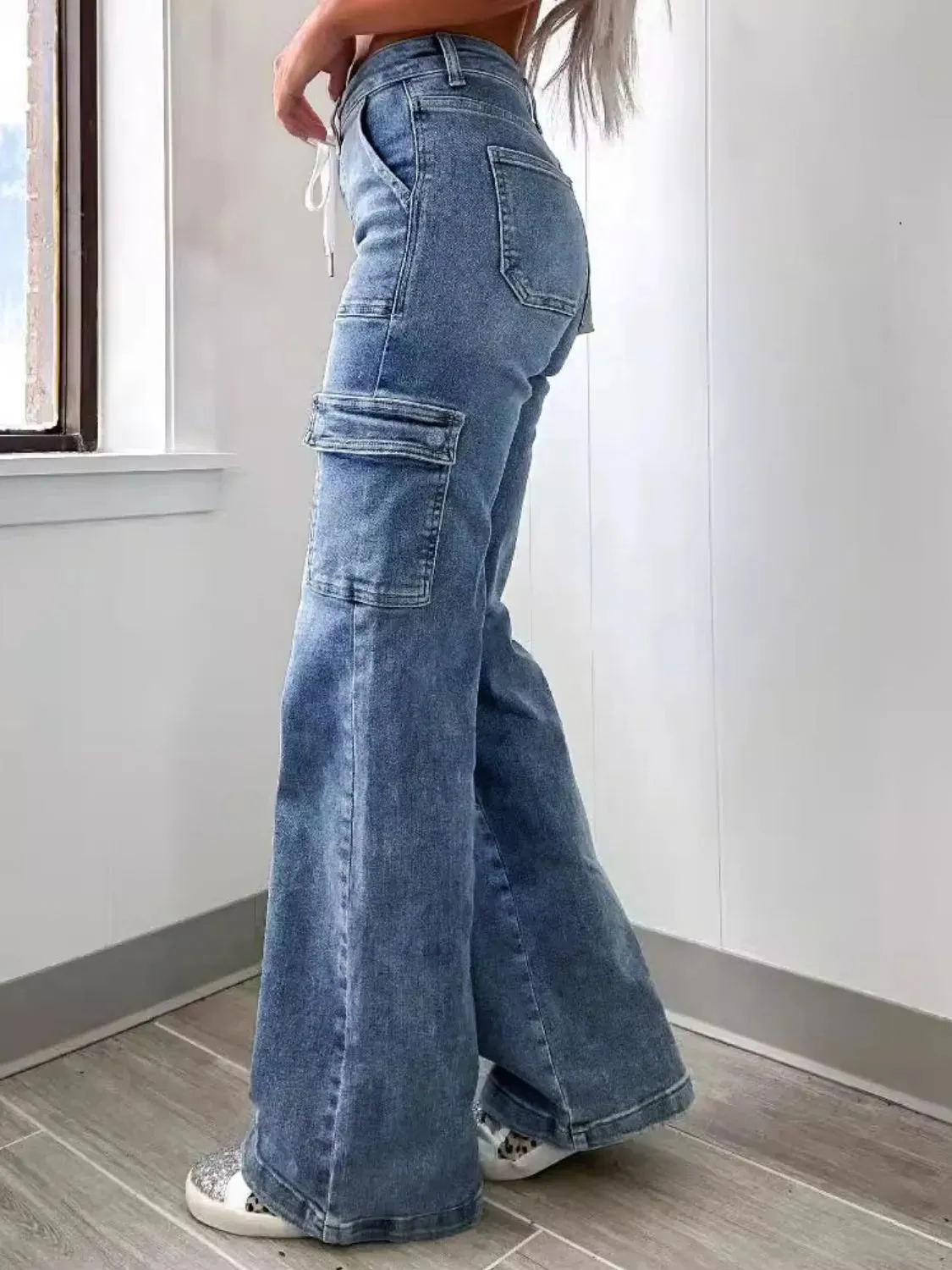 Washed Jeans with Pockets S-2XL