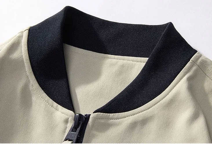 Waterproof and Windproof Bomber Jacket with Elastic Hem Enclosure