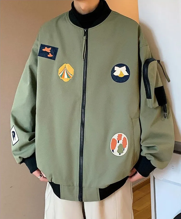 Waterproof and Windproof Bomber Jacket with Elastic Hem Enclosure