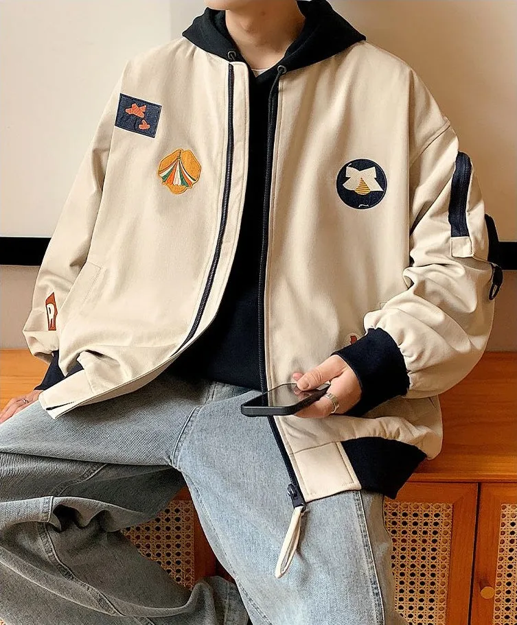 Waterproof and Windproof Bomber Jacket with Elastic Hem Enclosure