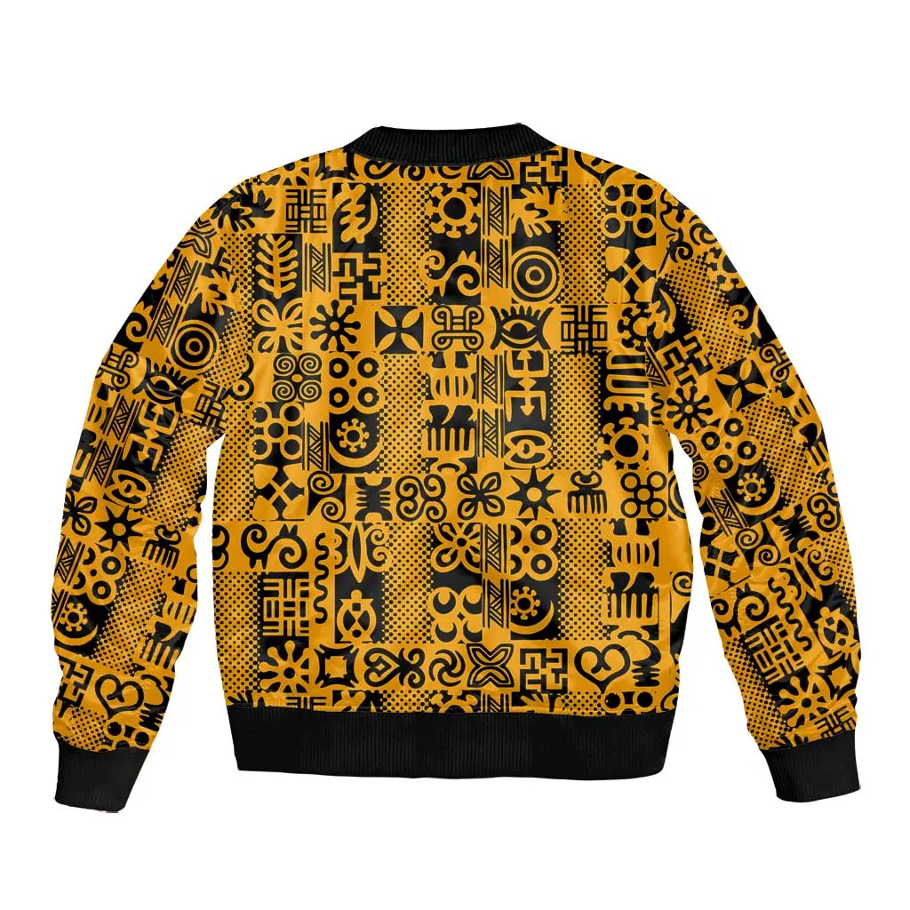 West African Yellow Art - Adinkra Culture Bomber Jacket DT02