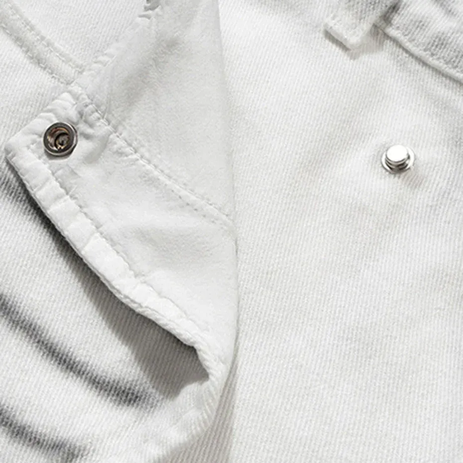 White Ombre Tactical Cargo Jeans