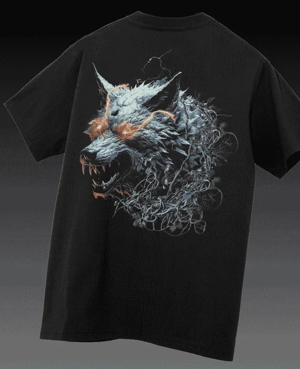 Wolf Printed Drop Shoulder T-shirt - WAREHOUSE SALE