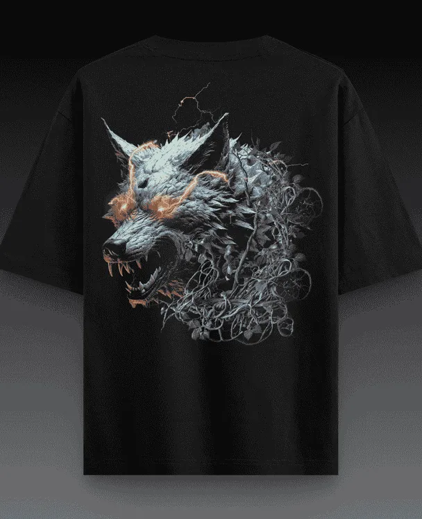 Wolf Printed Drop Shoulder T-shirt - WAREHOUSE SALE