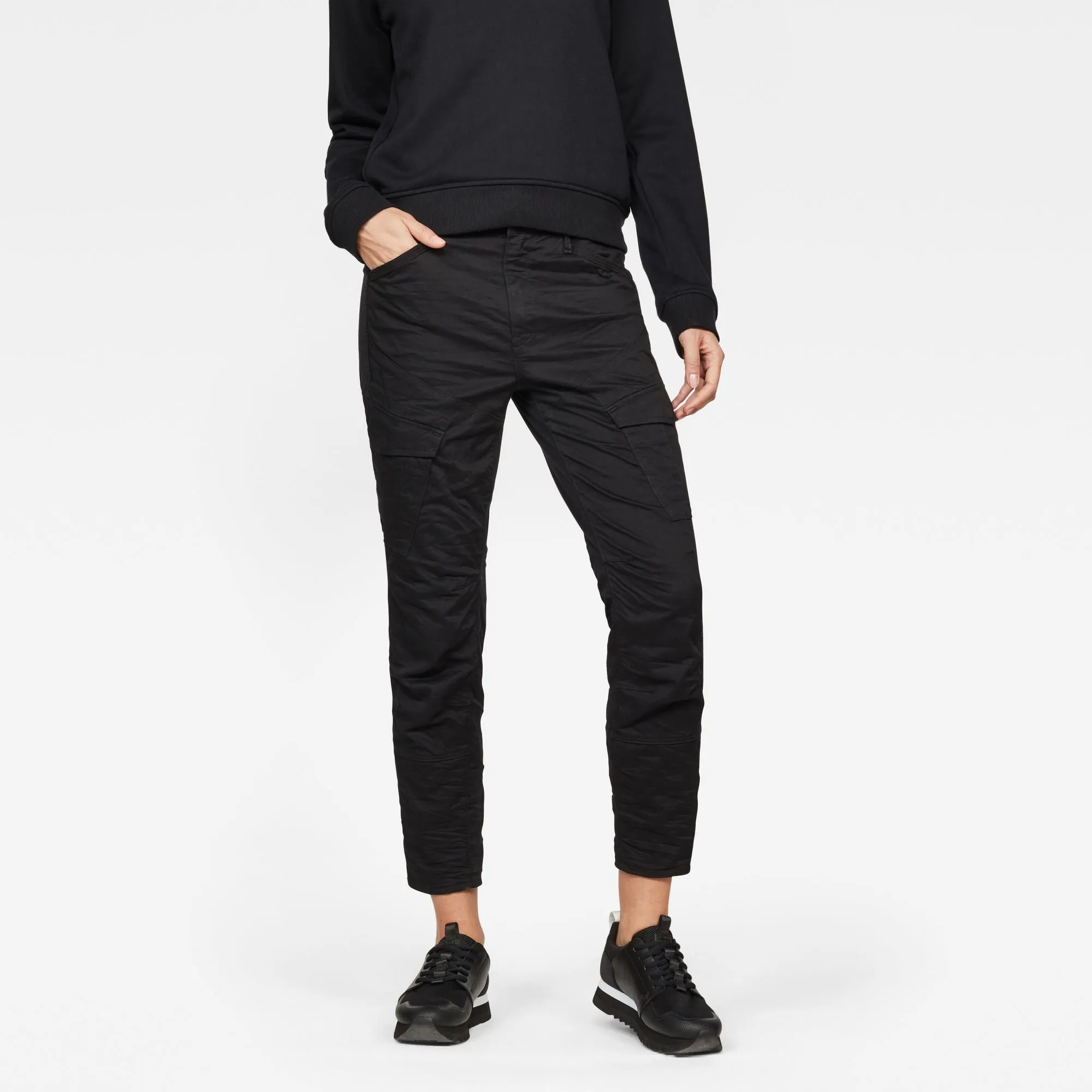 Woman’s Cargo ROVIC MID SKINNY Dark Black Pants