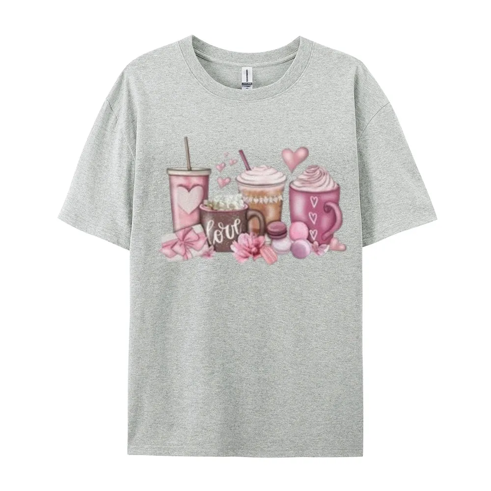 Women Coffee Is My Valentine's Day Print Graphic T-shirt