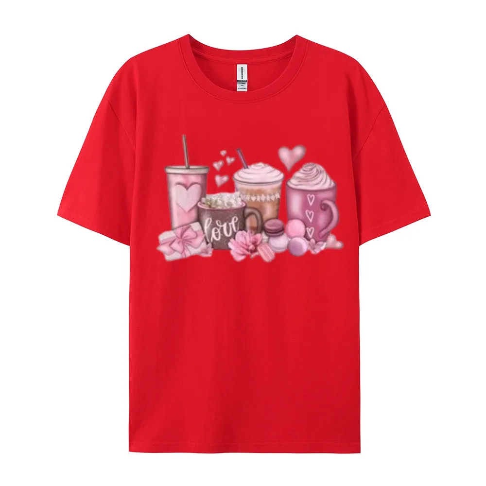 Women Coffee Is My Valentine's Day Print Graphic T-shirt