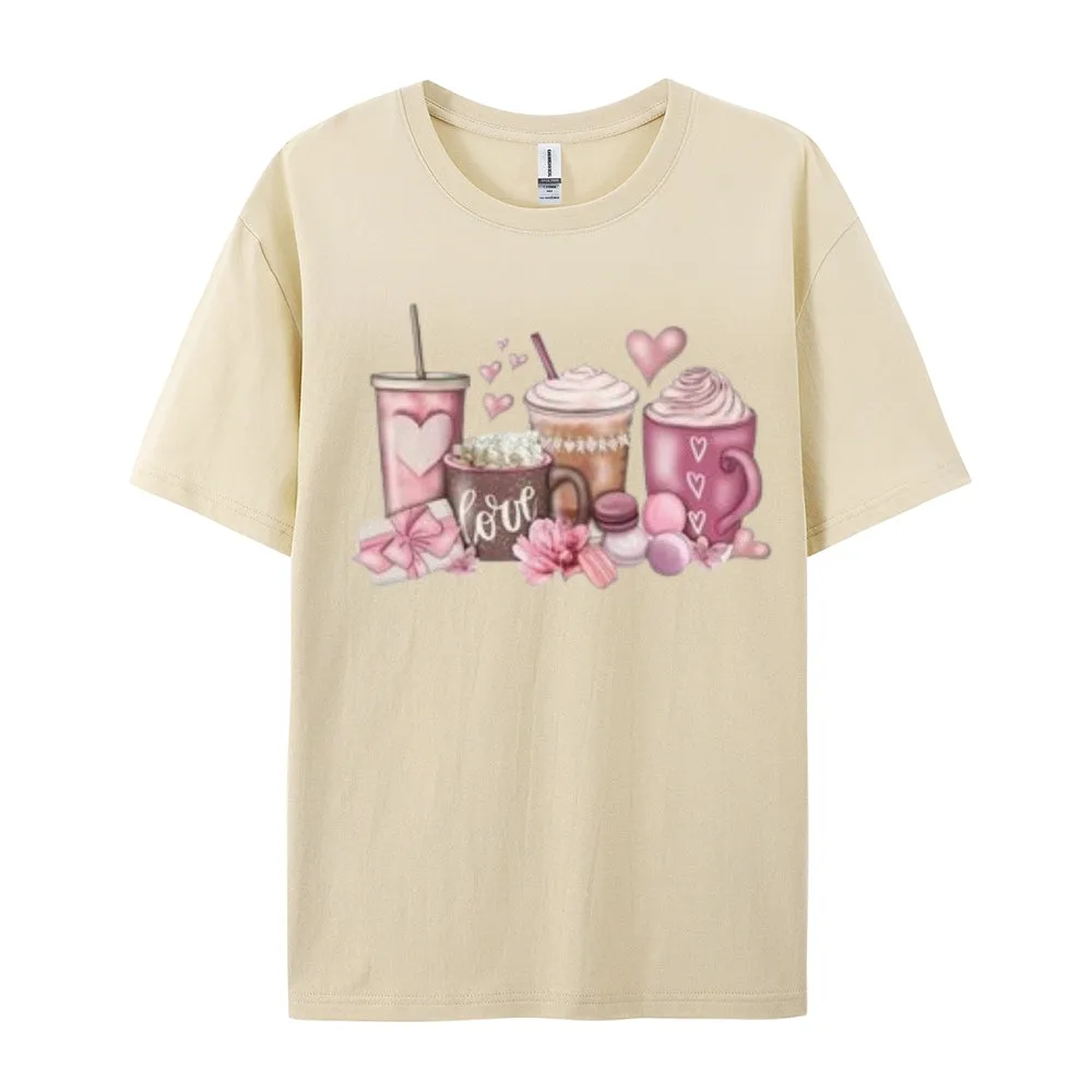 Women Coffee Is My Valentine's Day Print Graphic T-shirt