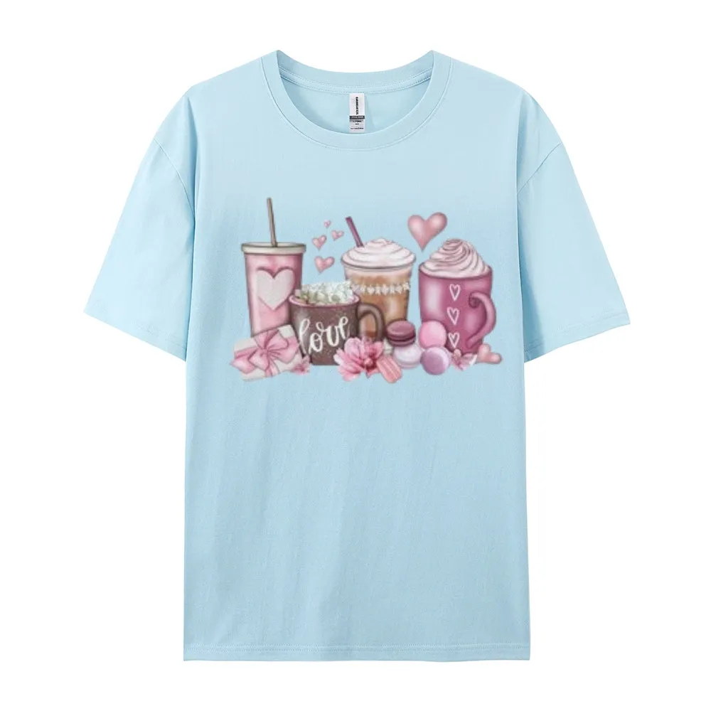 Women Coffee Is My Valentine's Day Print Graphic T-shirt