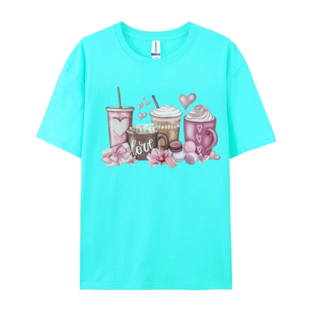 Women Coffee Is My Valentine's Day Print Graphic T-shirt