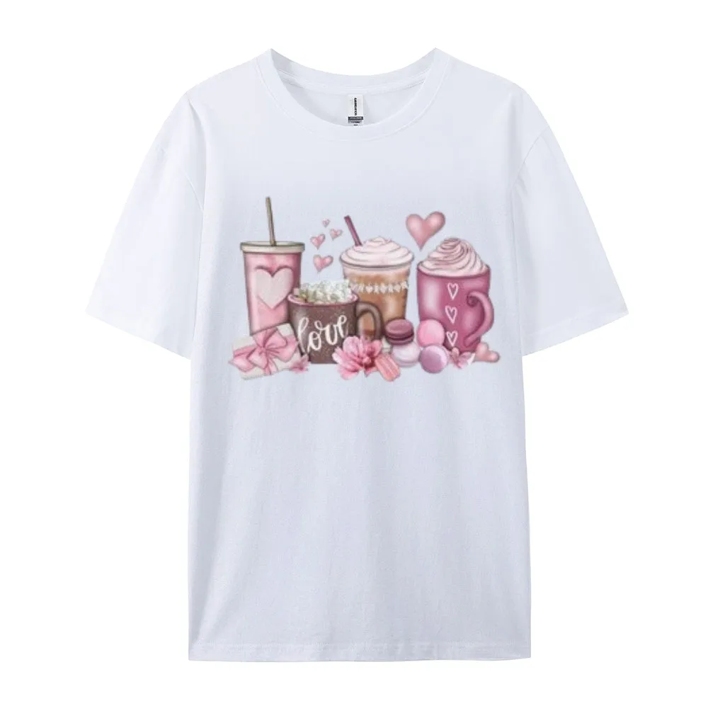 Women Coffee Is My Valentine's Day Print Graphic T-shirt