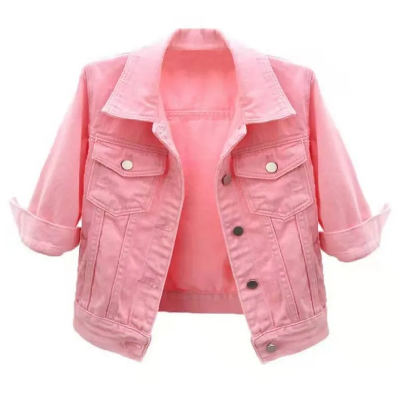 Women Colorful Denim Jacket