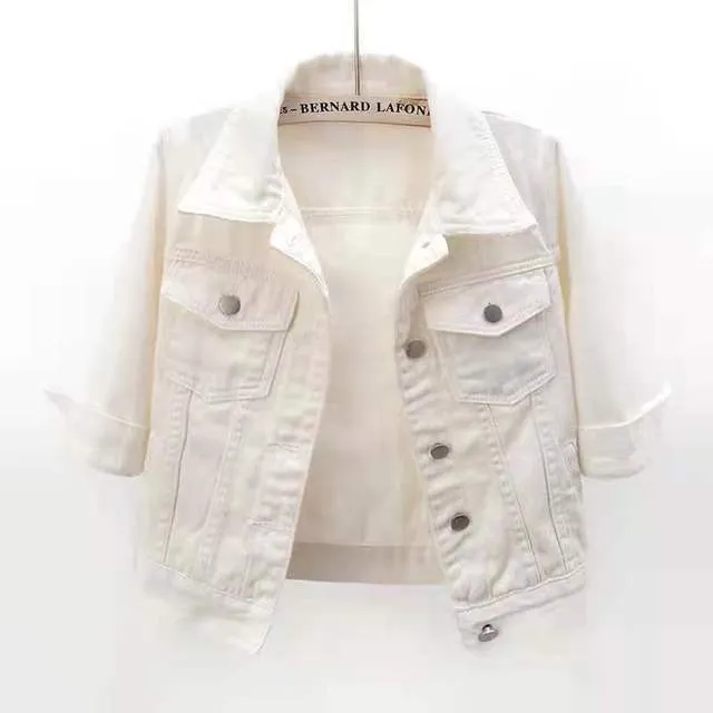Women Colorful Denim Jacket