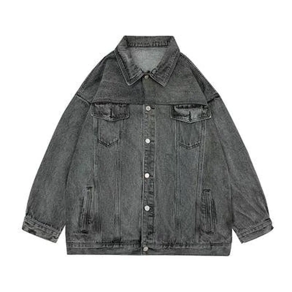 Women long oversized denim jacket