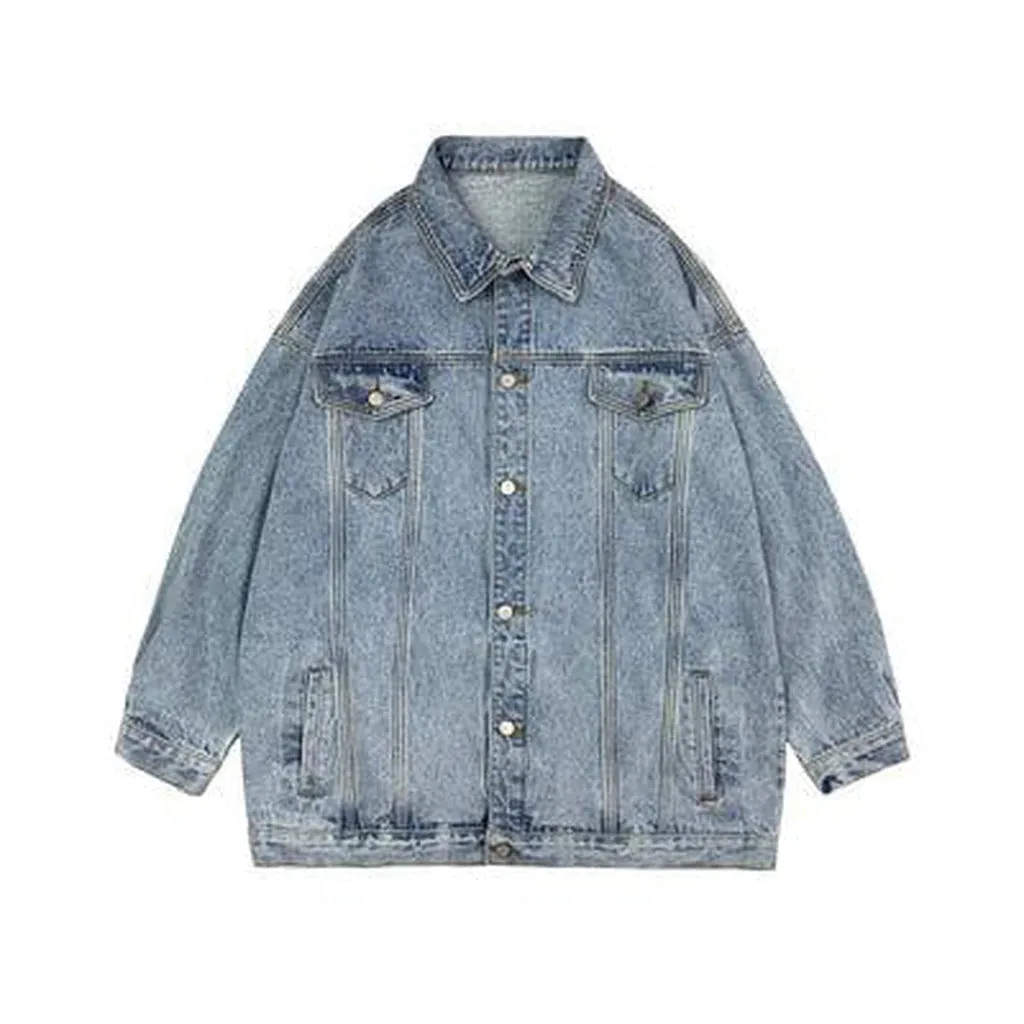 Women long oversized denim jacket