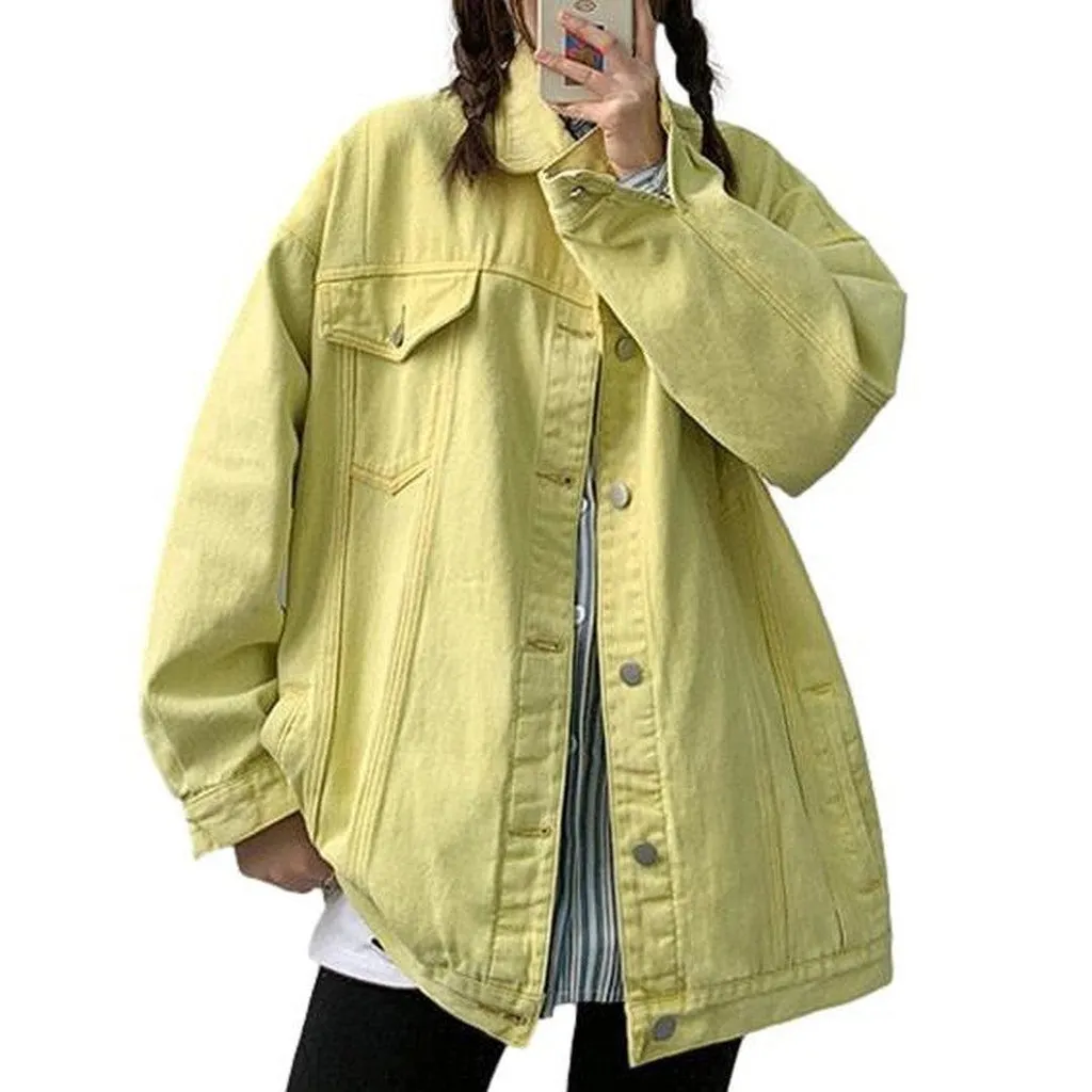 Women long oversized denim jacket