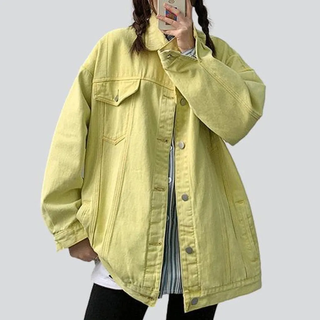 Women long oversized denim jacket