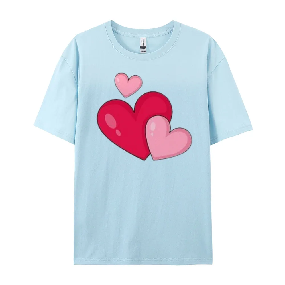 Women Love Pink Heart Valentine's Day Print Graphic T-shirt