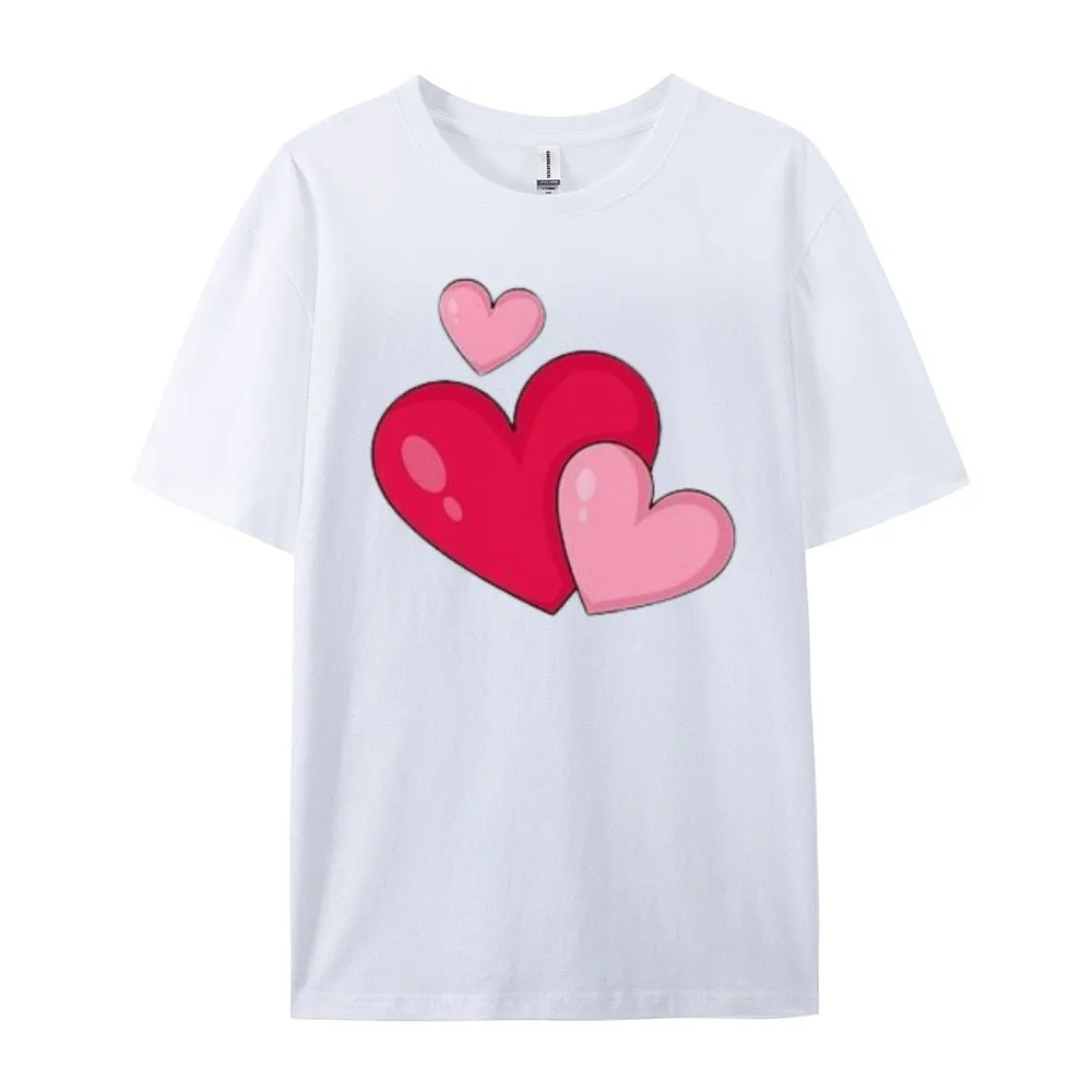 Women Love Pink Heart Valentine's Day Print Graphic T-shirt