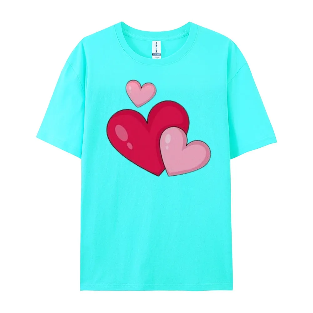 Women Love Pink Heart Valentine's Day Print Graphic T-shirt