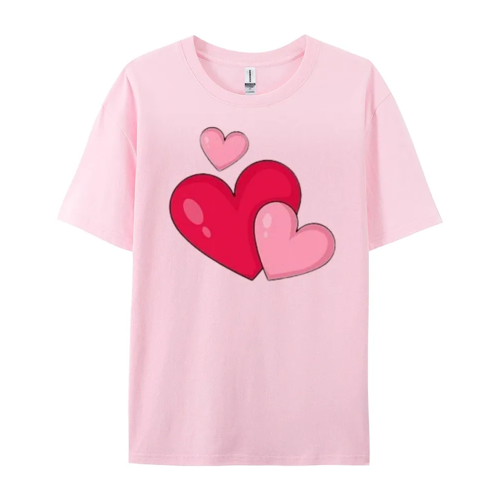 Women Love Pink Heart Valentine's Day Print Graphic T-shirt