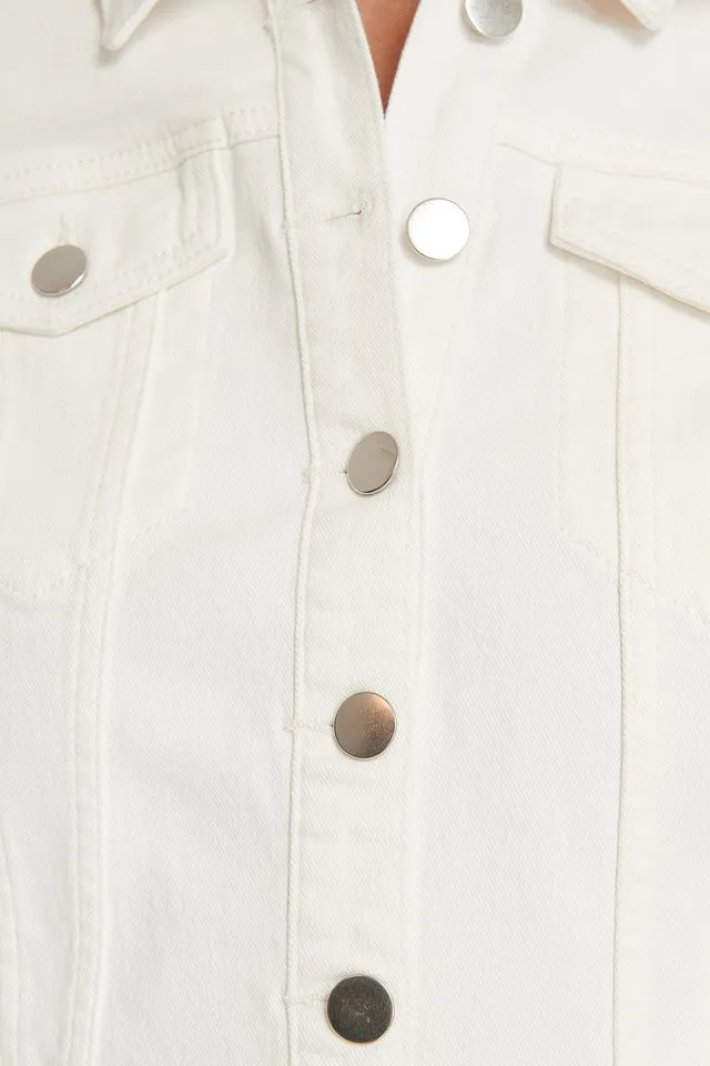 Women White Solid Jacket