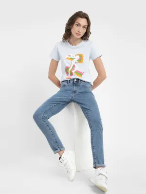 Women's 711 Blue Skinny Fit High Rise Jeans