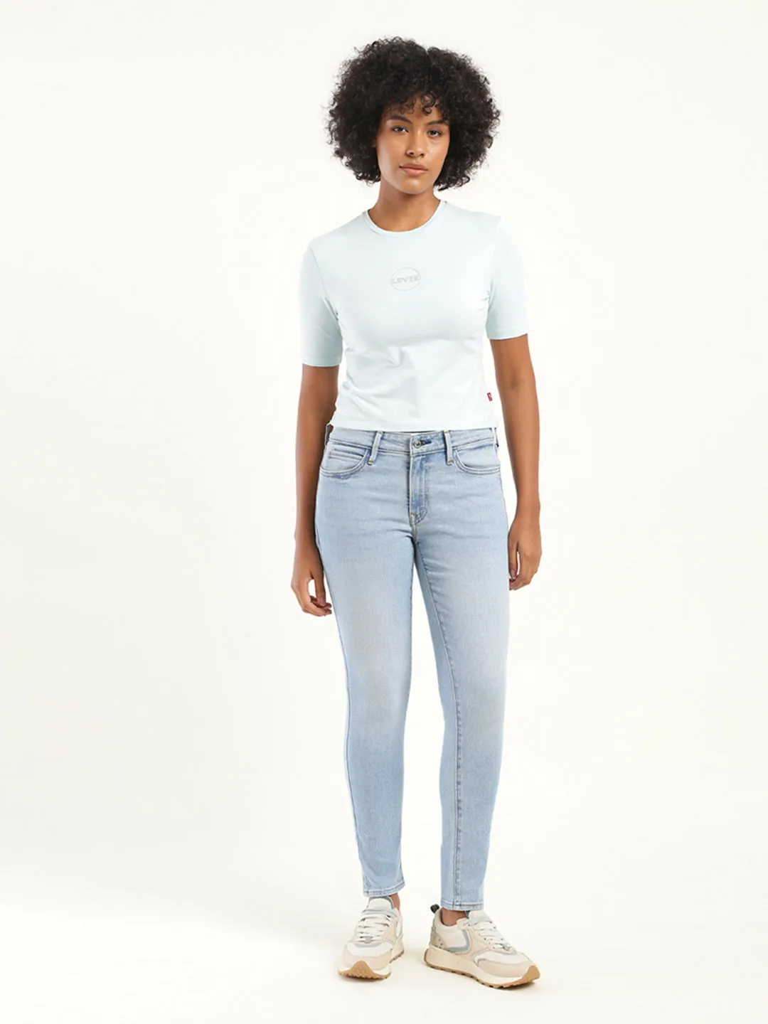 Women's 711 Blue Skinny Fit Mid Rise Jeans