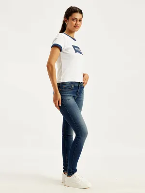 Women's 711 Blue Skinny Fit Mid Rise Jeans